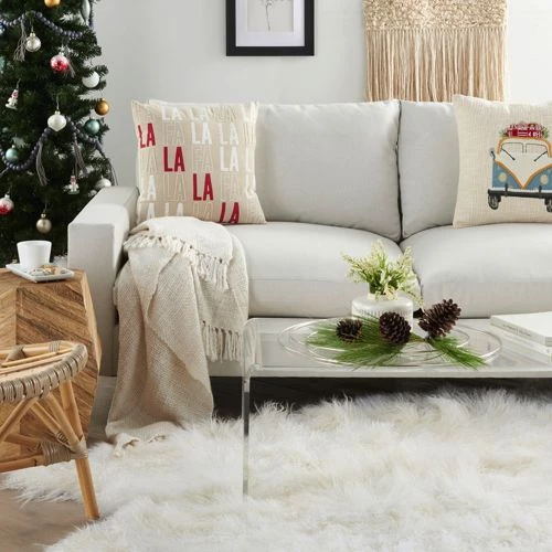 Outlet 🔔 Mina Victory 🎅 Christmas Fa La La Decorative Throw Pillow 😍 - Image 2