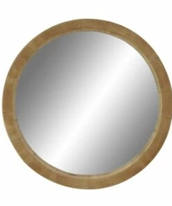Discount 🔥 Baywater Living Brown Natural Wood 24'' x 24'' Wall Mirror 🎉