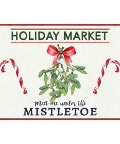 Flash Sale 🔥 A and A Story Holiday Market Mistletoe 🎄 Christmas Floor Mat Cream 😍