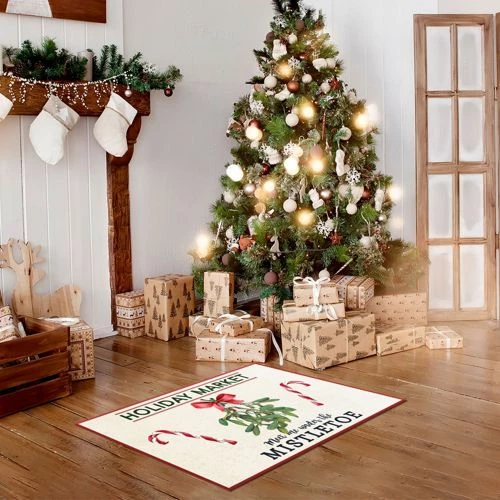 Flash Sale ๐ฅ A and A Story Holiday Market Mistletoe ๐ Christmas Floor Mat Cream ๐ - Image 4