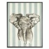 Buy 🥰 Antique Curiosities Baby Elephant with Stripes Small Framed Wall Art Pink ❤️