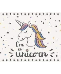 Best deal ⭐ A and A Story Kids Unicorn Waterproof Stain Resistant Vinyl Floor Mat Multi 👏
