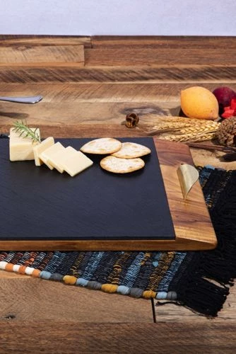 New ๐งจ Picnic Time Covina Acacia and Slate Serving Tray ๐ - Image 3