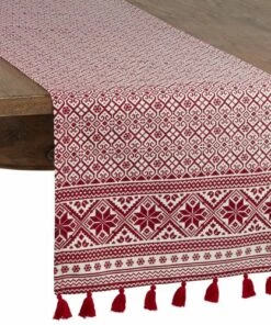 Deals ๐ Saro Lifestyle Red Holiday Pattern 16x54 Table Runner Red โ๏ธ