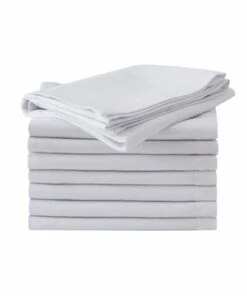 Promo 😀 Teflon Solid White Cotton Napkins 🎉