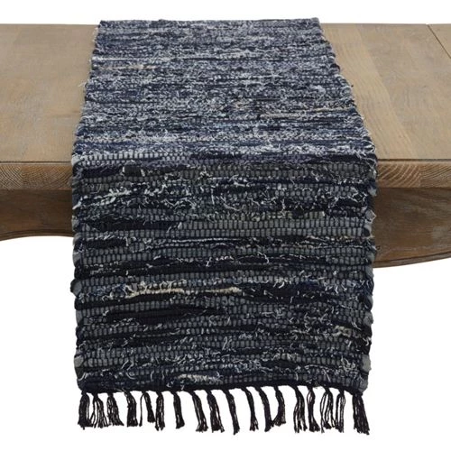 Coupon 🎉 Saro Lifestyle Denim Chindi Cotton Table Runner 😍