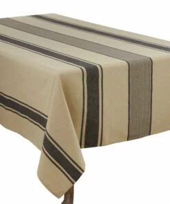 Cheapest 🤩 Saro Lifestyle 65x180 Banded Pattern Cotton Rectangle Tablecloth Natural 🧨