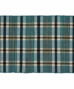 Budget 🎁 Saro Lifestyle Plaid Woven Water Hyacinth Placemats -Set of 4 Turquoise 🥰