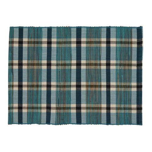 Budget ๐ Saro Lifestyle Plaid Woven Water Hyacinth Placemats -Set of 4 Turquoise ๐ฅฐ