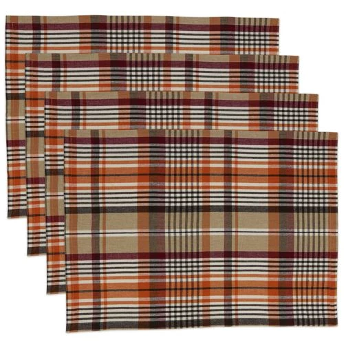 Discount ๐ฅฐ Saro Lifestyle Multi Color Plaid Cotton Placemats Set of 4 ๐ฏ - Image 3