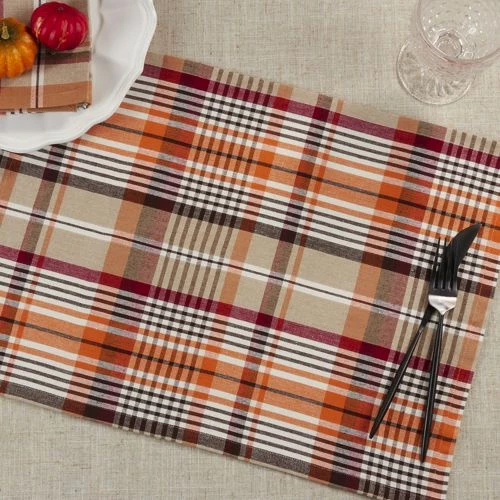 Discount ๐ฅฐ Saro Lifestyle Multi Color Plaid Cotton Placemats Set of 4 ๐ฏ - Image 4