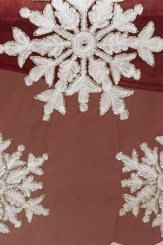 Cheapest โ๏ธ Saro Lifestyle Holiday Embroidered Beaded Snowflake 16x72 Table Runner โจ - Image 3