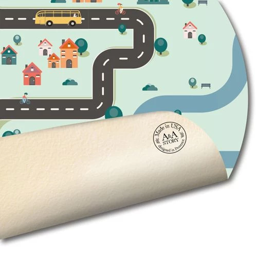 Brand new ๐ A and A Story Kids Windy Road Waterproof Stain Resistant Round Vinyl Placemats Set of 2 ๐ - Image 4