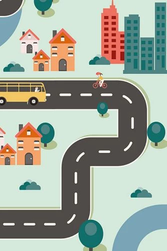 Brand new ๐ A and A Story Kids Windy Road Waterproof Stain Resistant Round Vinyl Placemats Set of 2 ๐ - Image 6