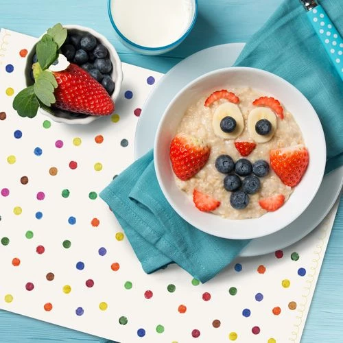 Brand new ๐ฏ A and A Story Kids Rainbow Dots Waterproof Stain Resistant Vinyl Placemats Set of 2 ๐ - Image 5