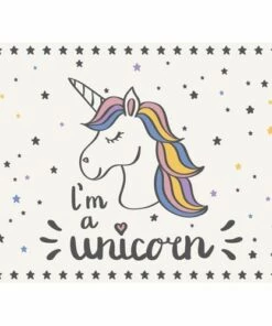 Buy 😉 A and A Story Kids Unicorn Waterproof Stain Resistant Vinyl Placemats Set of 2 💯
