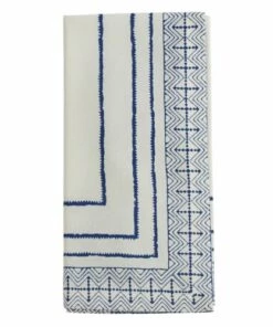 Buy ❤️ Saro Lifestyle Block Print Cotton Dinner Napkins ⭐