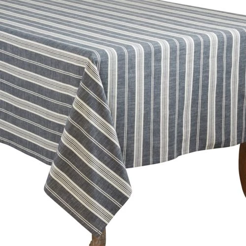 Brand new โ๏ธ Saro Lifestyle 65x104 Striped Cotton Rectangle Tablecloth Gray ๐ - Image 8