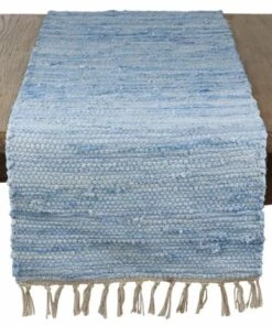 Buy 🎉 Saro Lifestyle Tasseled Chindi Cotton Table Runner Multi ⌛