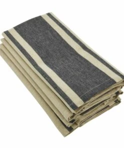 New 🌟 Saro Lifestyle Banded Striped Cotton Dinner Napkins ✔️