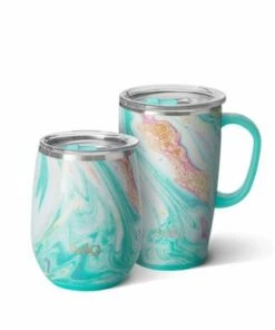 New ⭐ Swig Life Print Insulated Wine Tumbler and Travel Mug Set Animal Print 🤩