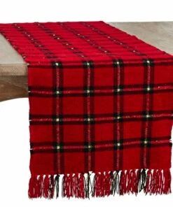 Best reviews of 🎉 Saro Lifestyle Chenille Holiday Plaid 16x72 Table Runner ✨
