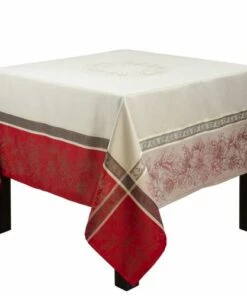 Best Sale ⌛ Saro Lifestyle ❄ Christmas Jacquard Plaid 72x72 Tablecloth Red 😀