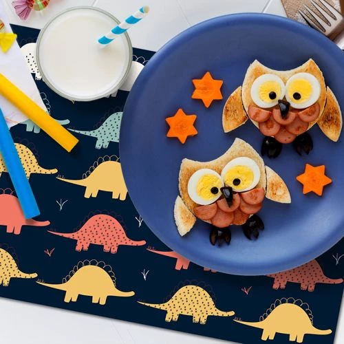 Budget 😀 A and A Story Kids Dinosaur Waterproof Stain Resistant Vinyl Placemats Set of 2 🤩 - Image 5