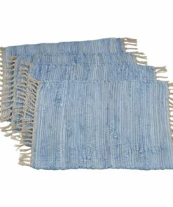 New โค๏ธ Saro Lifestyle Tasseled Chindi Cotton Placemats Multi ๐