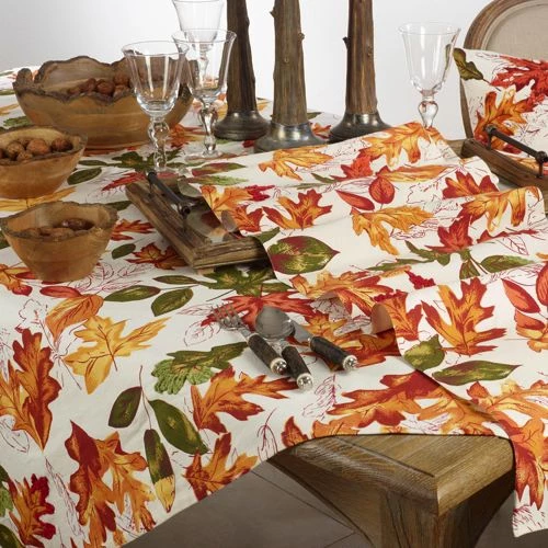 Best Sale 🛒 Saro Lifestyle Embroidered Autumn Leaves 16x54 Table Runner Multi 😉 - Image 3