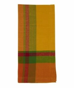 New 🔥 Saro Lifestyle Banded Border Cotton Dinner Napkins Set of 4 🤩