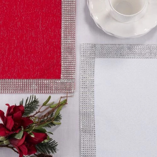Coupon ๐ Saro Lifestyle Holiday Studded Border Placemats Set of 4 White ๐ - Image 5