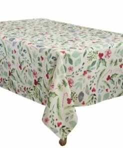 Coupon 💯 Saro Lifestyle 🎅 Christmas Foliage 50X70 Tablecloth Multi ⭐