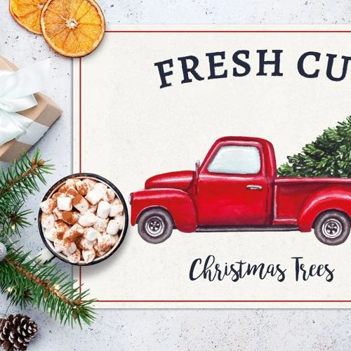 Budget ๐ A and A Story Fresh Cut ๐
Christmas Trees Placemats Set of 4 โจ - Image 4