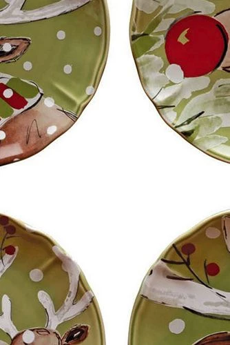 Brand new ๐ฅ Casafina ๐ Christmas Deer Friends Set of 4 Salad Plates White ๐ - Image 3