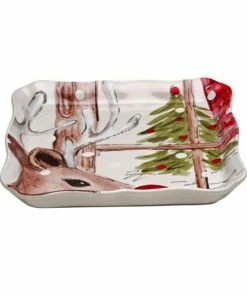 Budget 🔔 Casafina 🎄 Christmas Deer Friends Square Tray ⭐