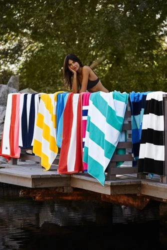 Cheapest ๐งจ Rugby Stripe Beach Towel Violet Rose Stripe โ - Image 2