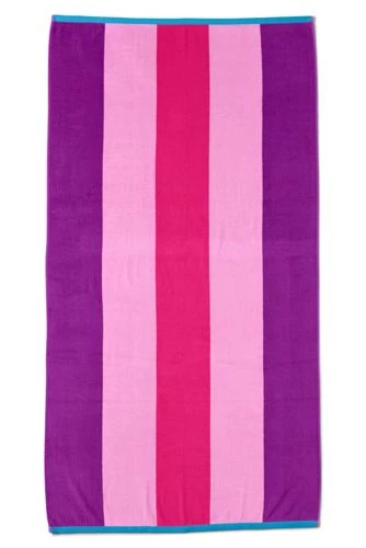 Cheapest ๐งจ Rugby Stripe Beach Towel Violet Rose Stripe โ - Image 6