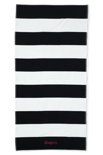 Promo ๐ Cabana Rugby Stripe Beach Towel Black Cabana Stripe ๐ - Image 5