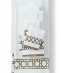 Wholesale ๐ Premium Supima Cotton Cane Weave Jacquard Border 6-Piece Bath Towel Set Soft English Rose Cane Weave โค๏ธ