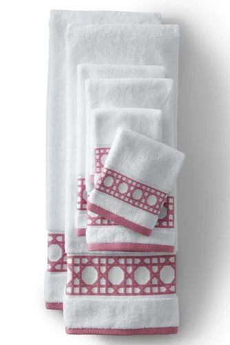 Wholesale ๐ Premium Supima Cotton Cane Weave Jacquard Border 6-Piece Bath Towel Set Soft English Rose Cane Weave โค๏ธ - Image 5