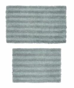 Best Sale 🛒 Cannon Cotton Striped Reversible Soft-Touch Bath Rug 2 piece set Silver 😉