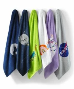 Budget ⌛ Kids Cotton Applique Bath Towel Wolf 🔔