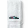 Discount ✔️ Premium Supima Cotton Embroidered Hand Towel Deep Sea Navy Menorah 👏