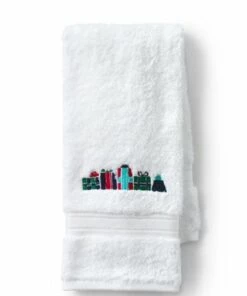Discount ✔️ Premium Supima Cotton Embroidered Hand Towel Deep Sea Navy Menorah 👏