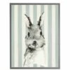 Cheapest ⭐ Antique Curiosities Gray Bunny with Stripes Small Framed Wall Art Navy 🤩