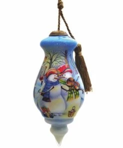 New ๐ Inner Beauty Violin Snowman Couple Spire Glass Ornament ๐