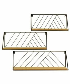 Cheap 👏 Kalalou Wood and Metal Wall Shelves 🥰