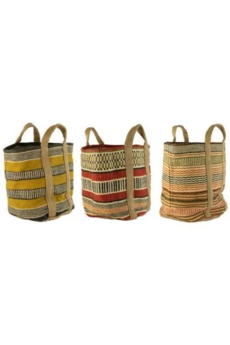 Hot Sale ๐ Kalalou Multi Colored Woven Jute Baskets โ๏ธ