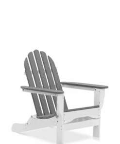 Coupon π All-Weather Recycled Adirondack Patio Chair 2-tone White/Navy π€©